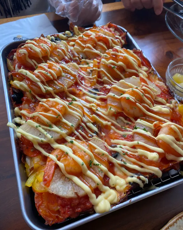 하와이안 칠리 쉬림프 피자