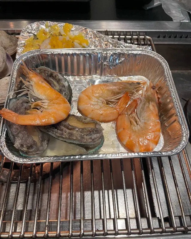 전복, 새우 버터구이