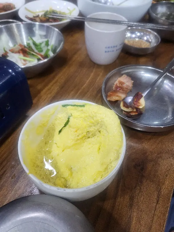 계란찜의 클로즈업 사진