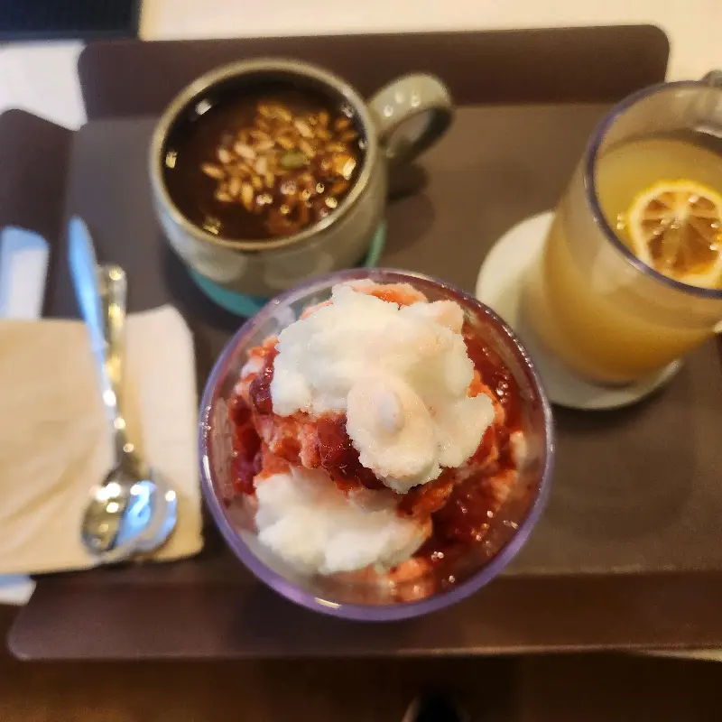 오디빙수, 대추차, 레몬생강차