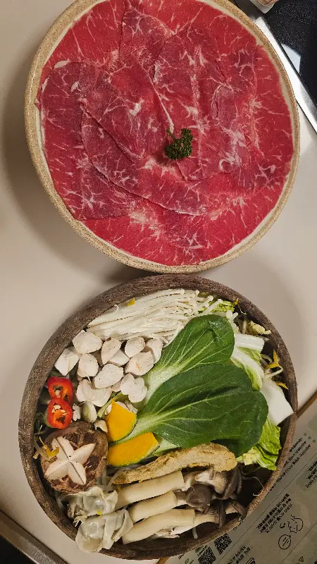 신선한 야채와 고기