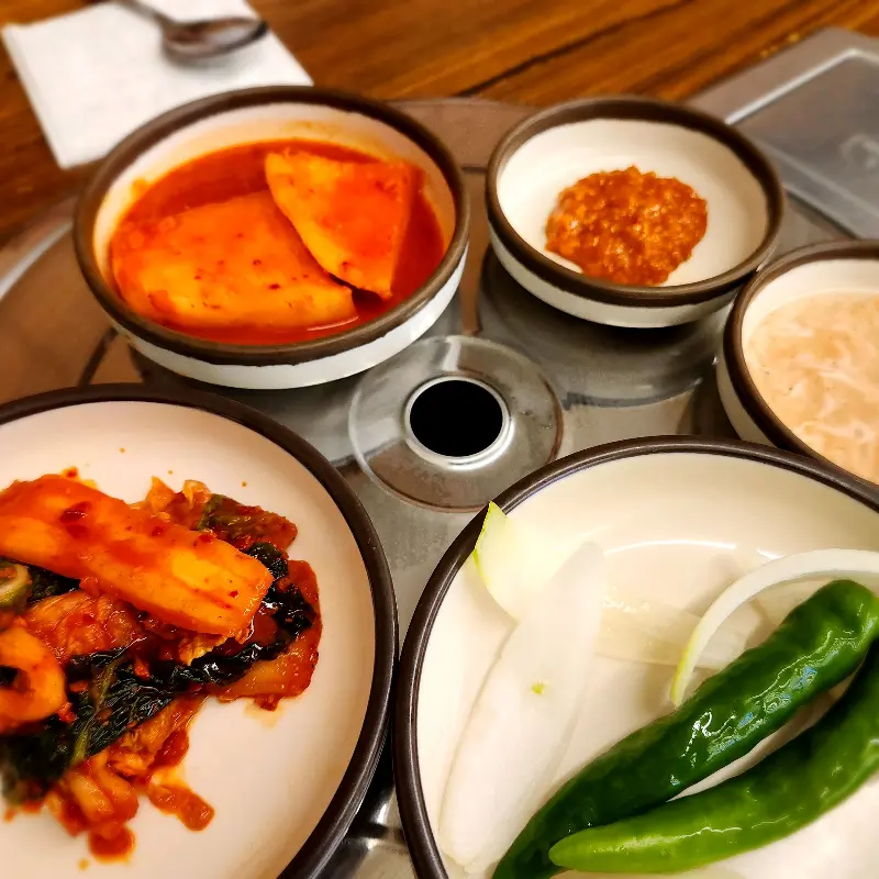 기본 반찬 클로즈업