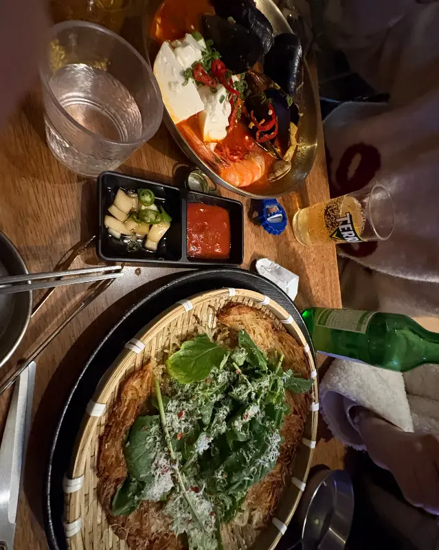 눈꽃치즈감자전과 해물찜