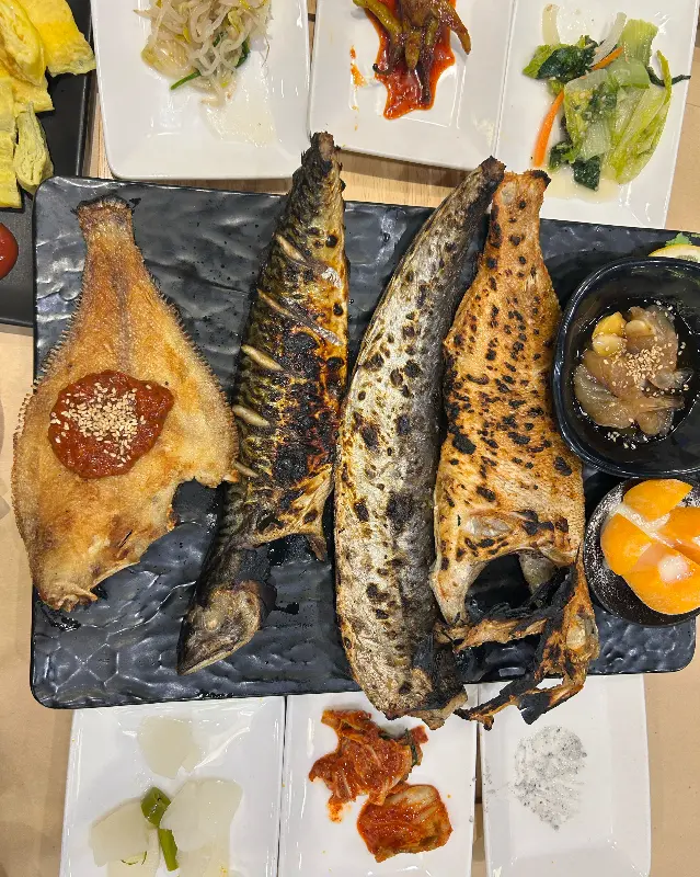 모듬 생선구이 항공샷
