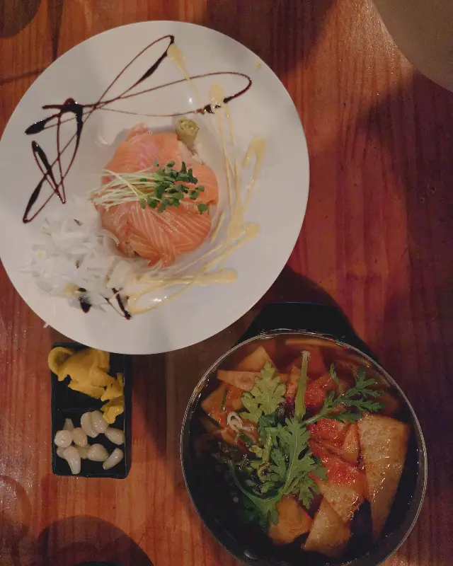 연어와 우동 한상차림