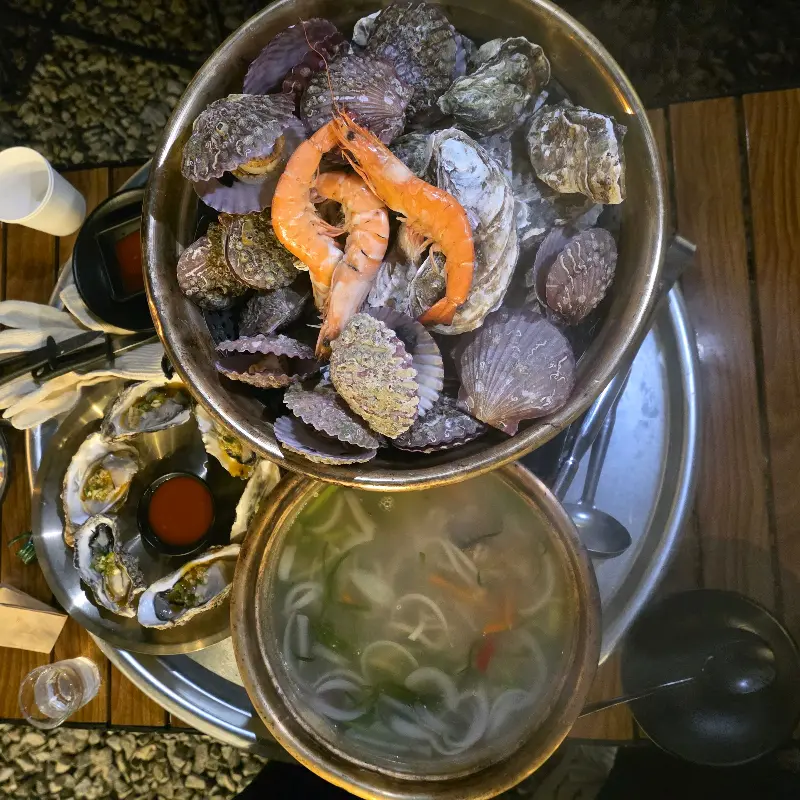 석화찜과 해장라면