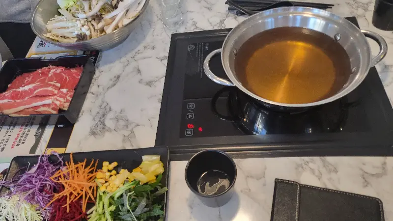 샤브샤브 재료 준비