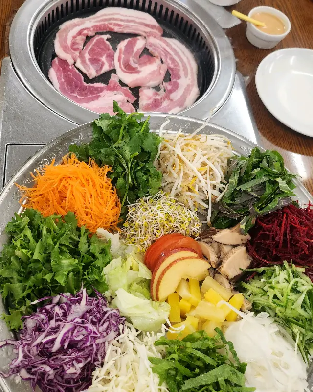 불판 위의 차돌박이