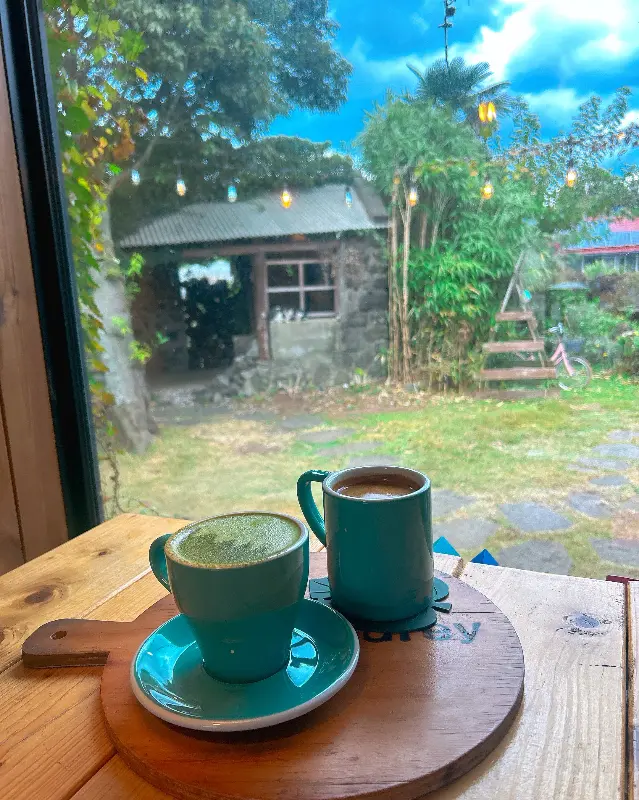 카페 내부에서 바라본 풍경