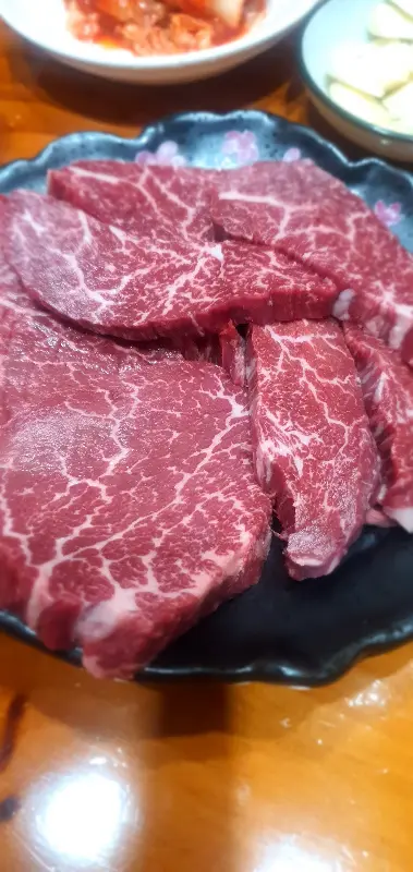 애우 등심 클로즈업