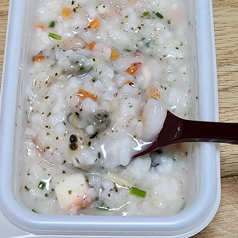 김치낙지죽 근접 촬영