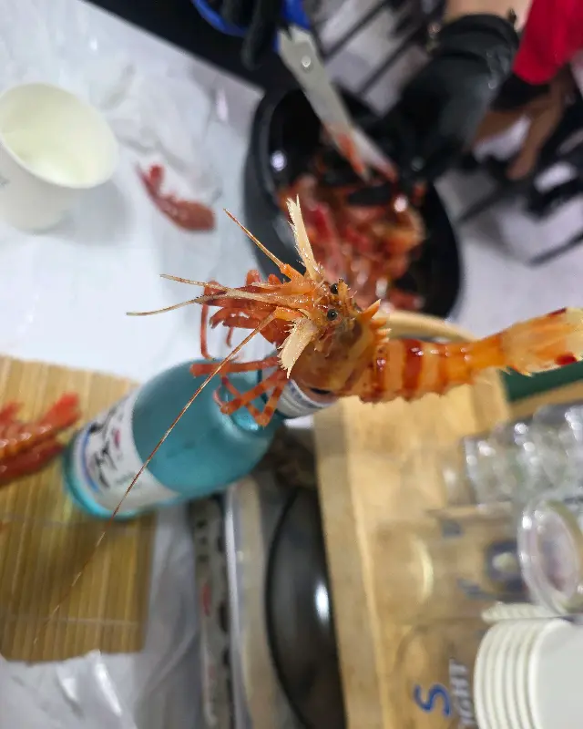 소주병과 독도새우