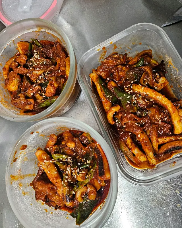 포장해온 오징어 불고기