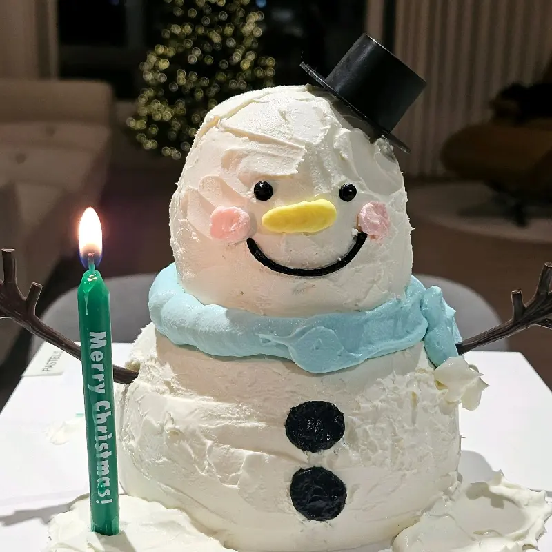 눈사람 케이크