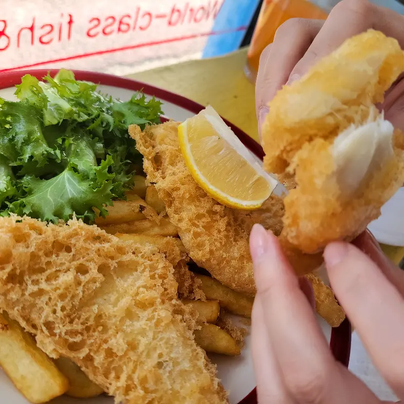 상어고기, 달고기 피쉬앤칩스