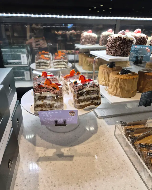 다양한 디저트 케이크 쇼케이스