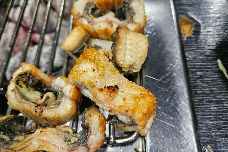 장어 단면 클로즈업