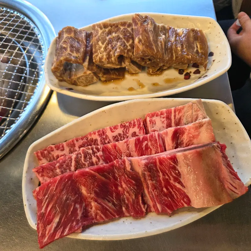 갈비와 생갈비의 아름다운 자태