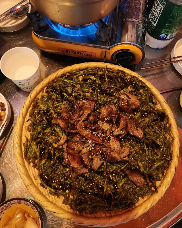 숯불고기 미나리전