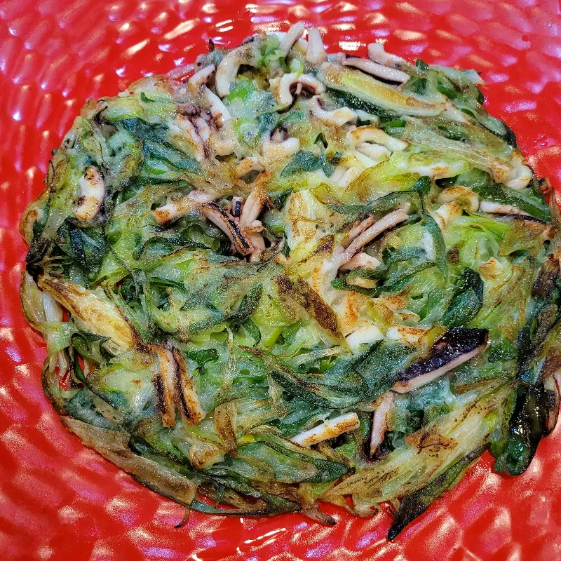 대파가 듬뿍 들어간 파전