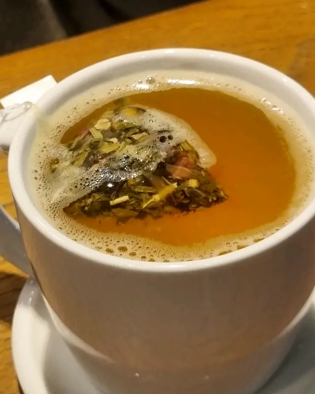 따뜻한 유자차의 클로즈업 샷