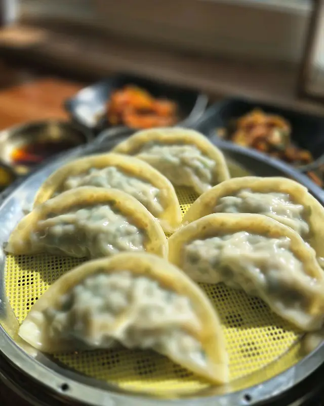 윤기가 흐르는 촉촉한 손만두