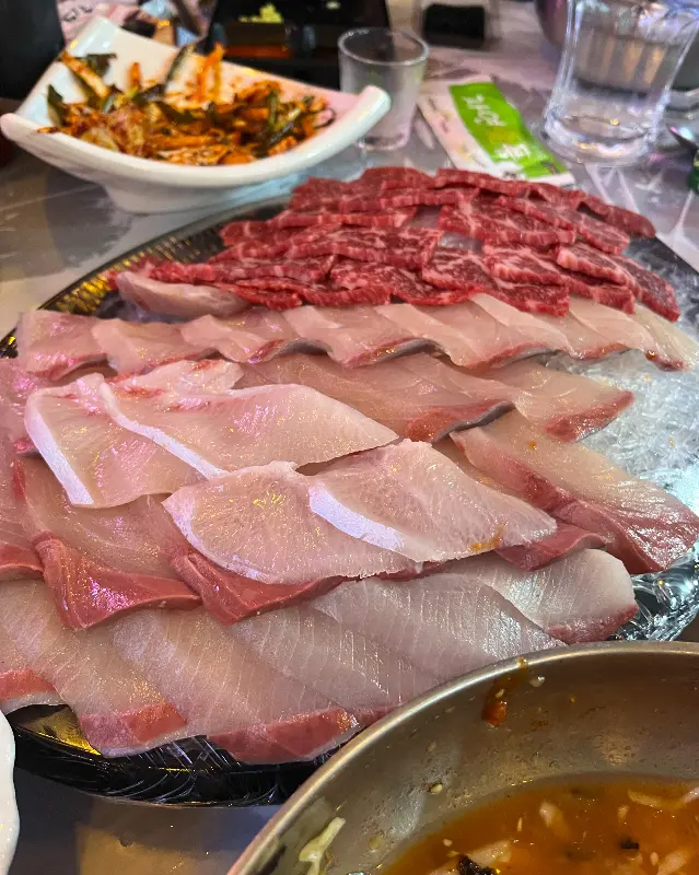 혜자수산 회와 뭉티기