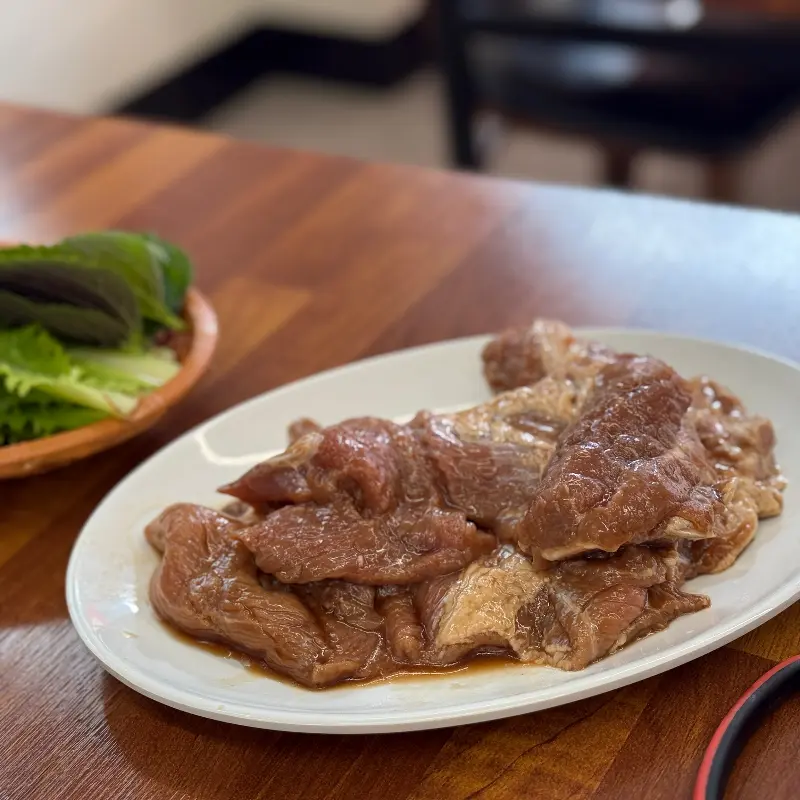 눈꽃생갈비의 아름다운 마블링