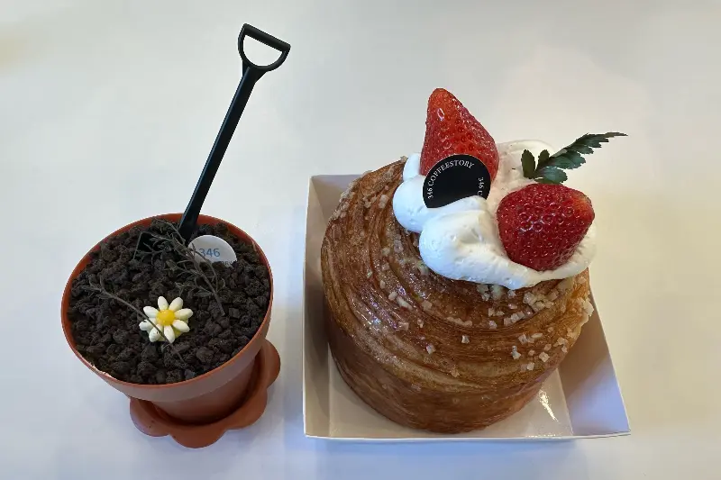 화분 모양의 독특한 디저트