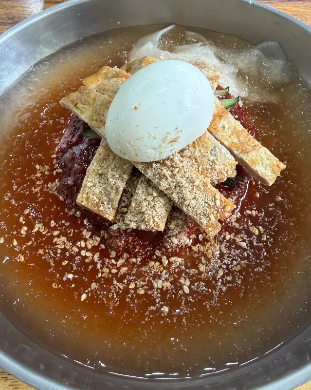 물밀면의 시원한 비주얼