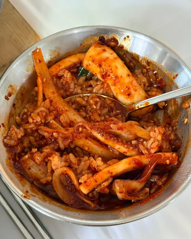 정화식당 오징어볶음 비빔밥