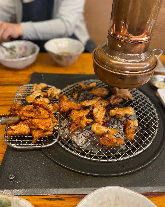 닭갈비가 구워지는 모습