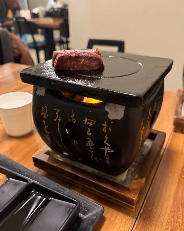 개인 화로에 구워 먹는 규카츠