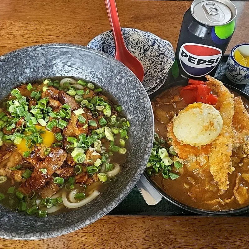 흑돼지 스키야키 우동과 슌삭카레