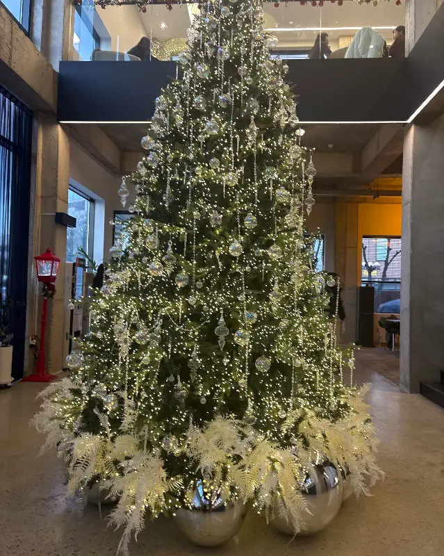 카페 내부의 트리 장식