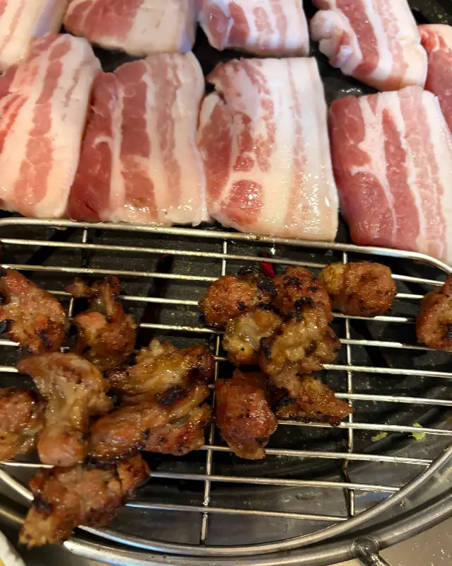 정박숯불가든 삼겹살과 오돌뼈