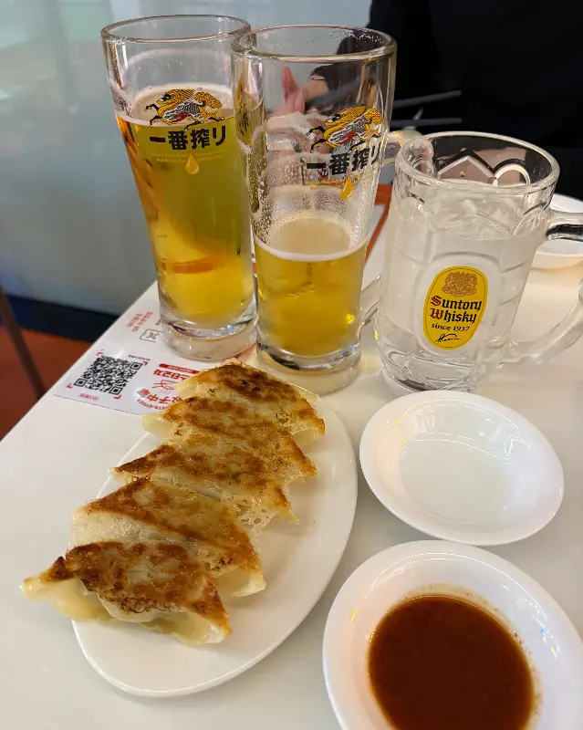 기린 생맥주와 교자