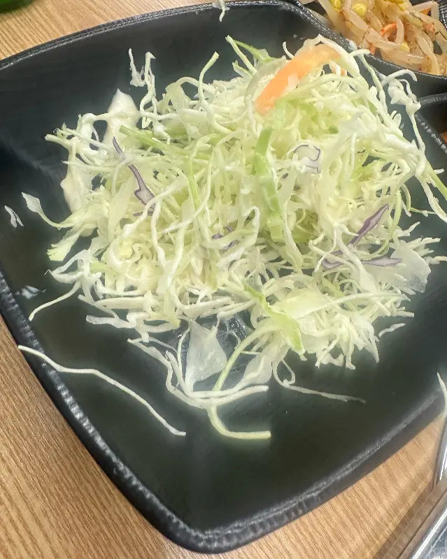 얇게 채 썬 양배추 샐러드