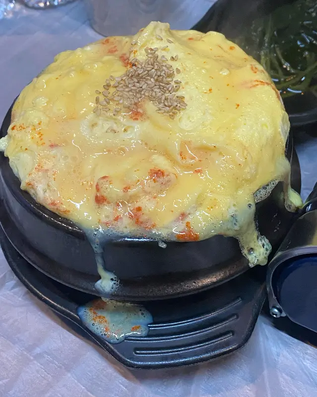 치즈 계란찜 근접샷