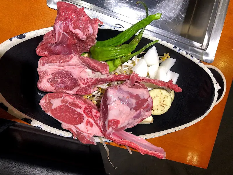 신선한 양갈비와 야채