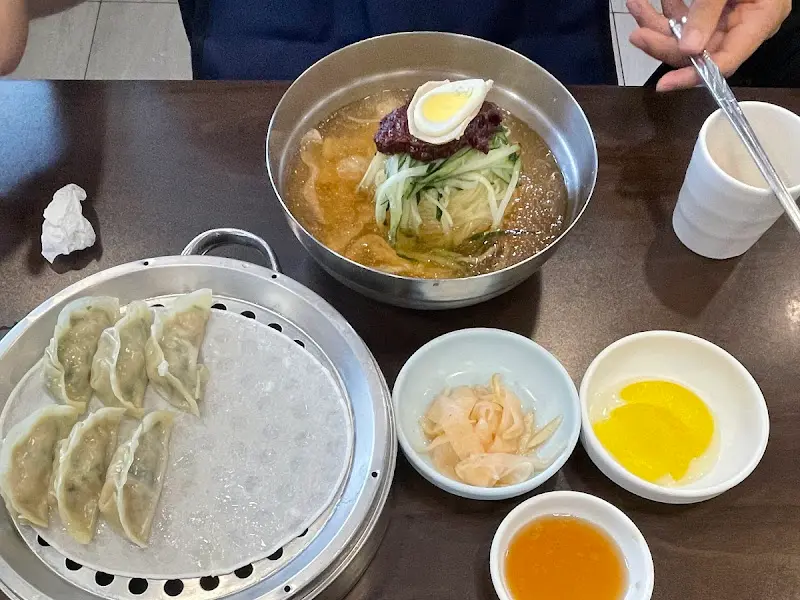 물밀면과 만두 전체샷