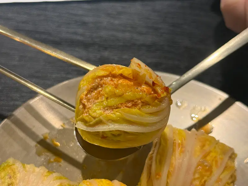 배추만두의 단면