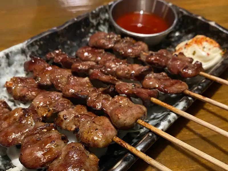 닭 염통 꼬치의 모습