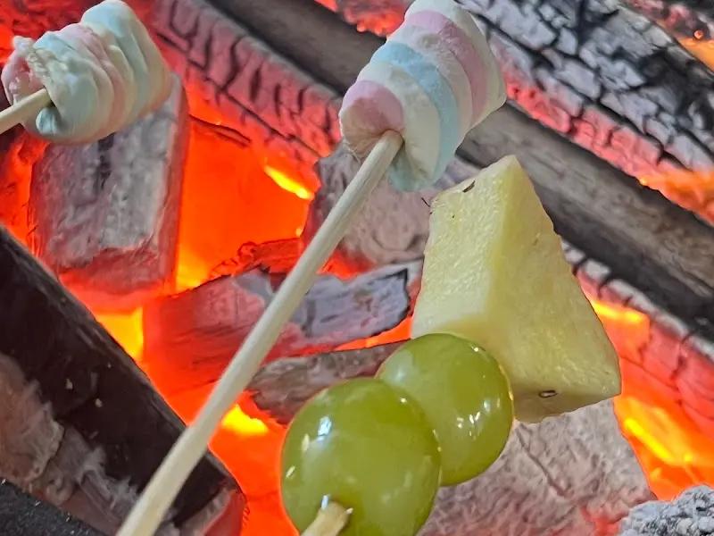 마시멜로우와 구워먹는 과일꼬치