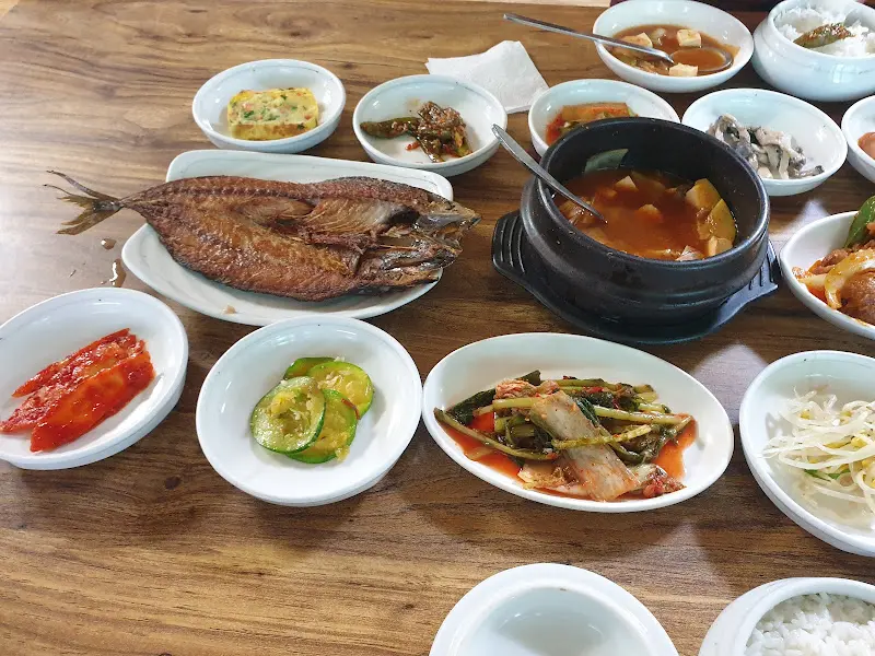 푸짐한 한 상 차림 항공샷