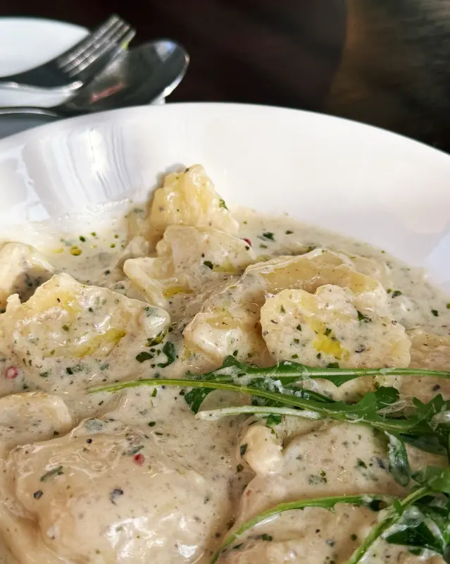 바질 크림 수제비