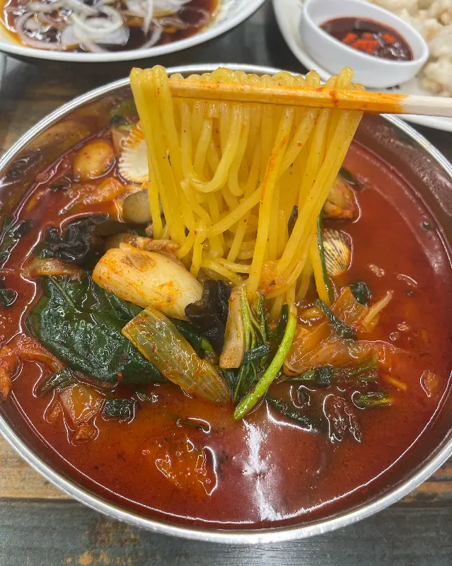 꼬막짬뽕 면발