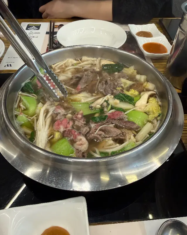 샤브샤브 고기 투하