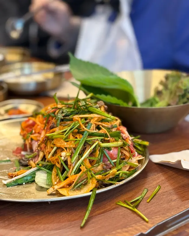 오리고기와 환상적인 조합을 자랑하는 쌈 채소