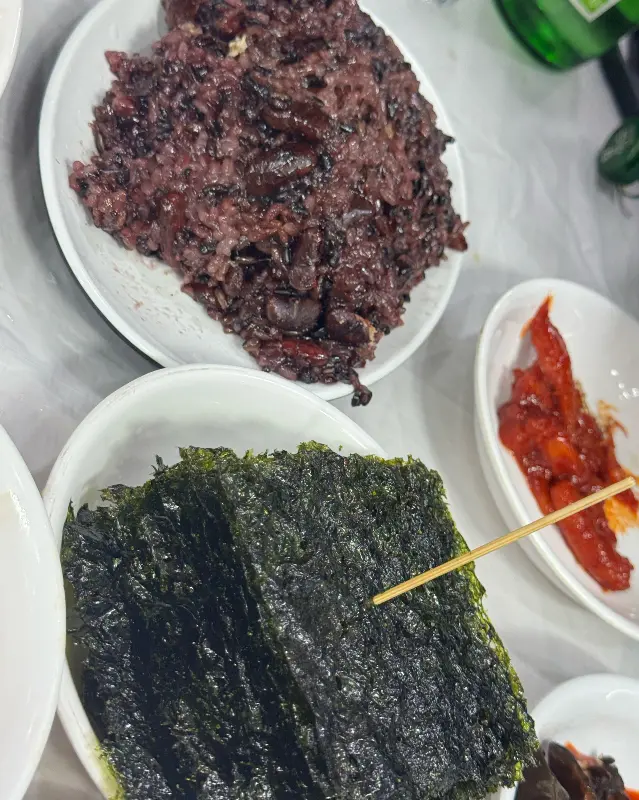 찰밥과 김의 조화